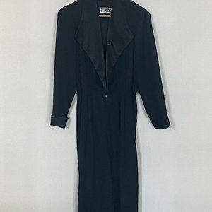Vintage Black Tuxedo Jumpsuit - small